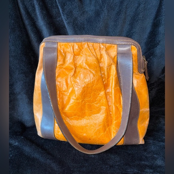 Latico Leathers Orange & Brown Genuine Leather Shoulder Bag - Picture 4 of 15